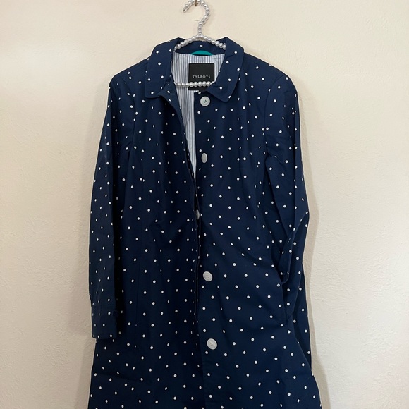 Talbots 12 Navy Polka Dot jacket Coat nwt - Picture 6 of 10